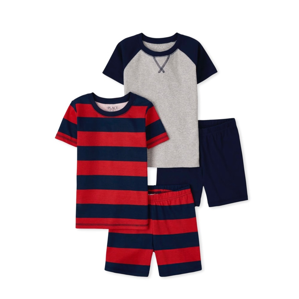 NWT The Children’s Place Boys Striped Snug Fit Cotton Pajamas 2-Pack